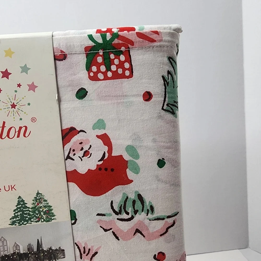 Cath Kidston London FULL Christmas Ditsy Deer Pink Cotton 200 Count Sheet Set